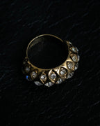 “Dior” mesh designed gold ring with crystal