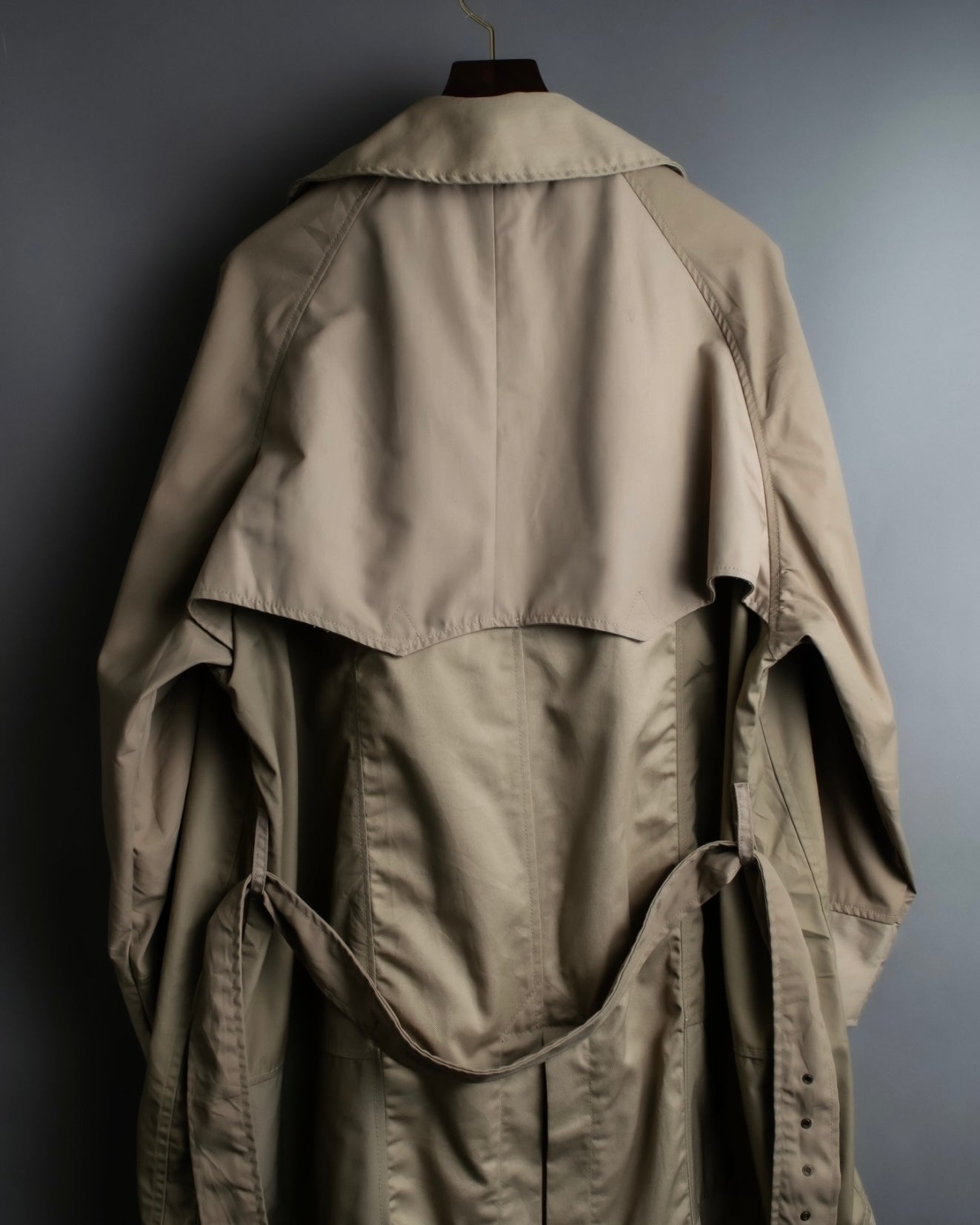 "SEEALL" patchwork designed maxi trench coat