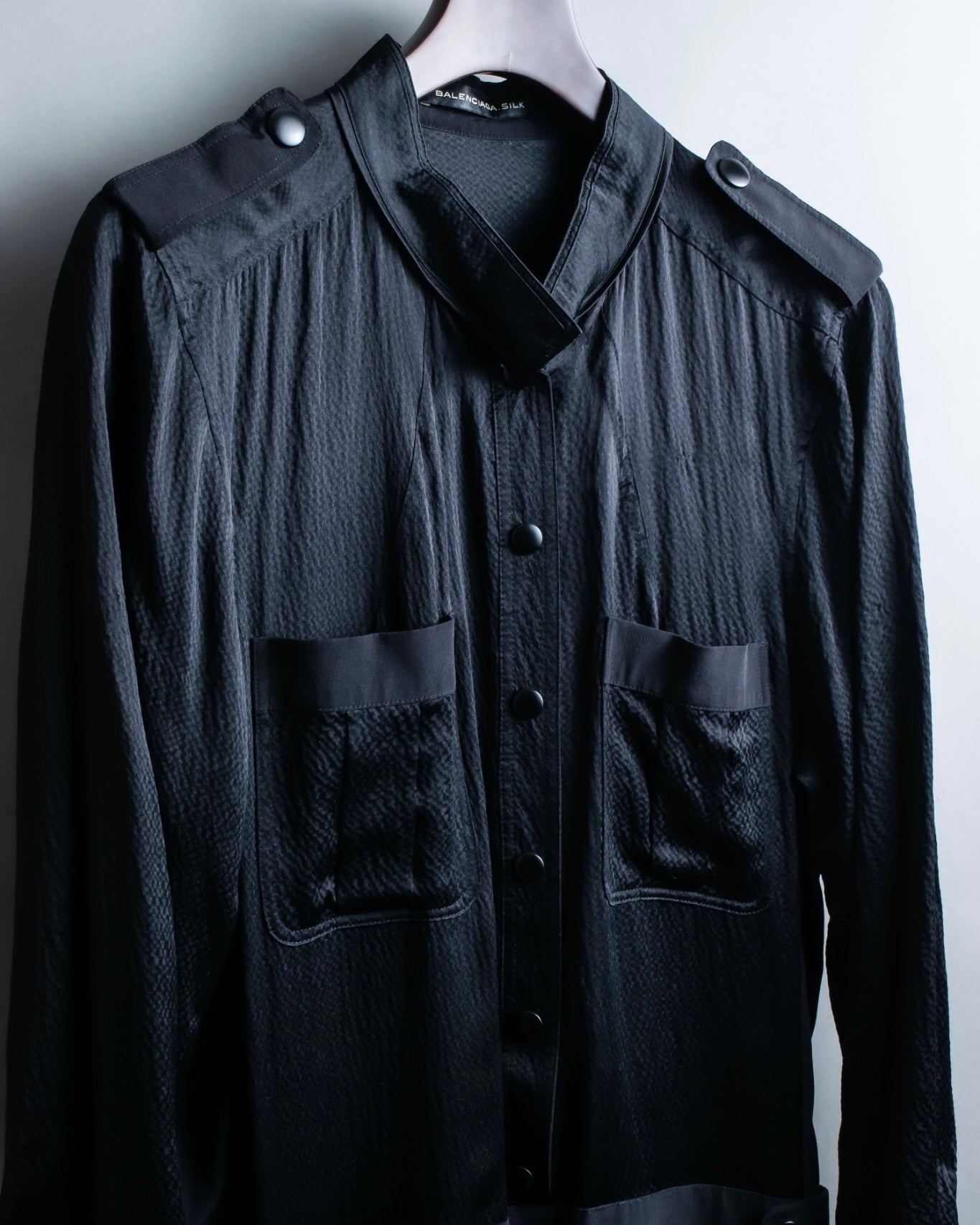 "BALENCIAGA" Trench design silk dress