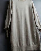 "MM6" Arm fringe design knit dress