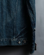 "Levi's Redloop" Aging process pencil stripe denim jacket