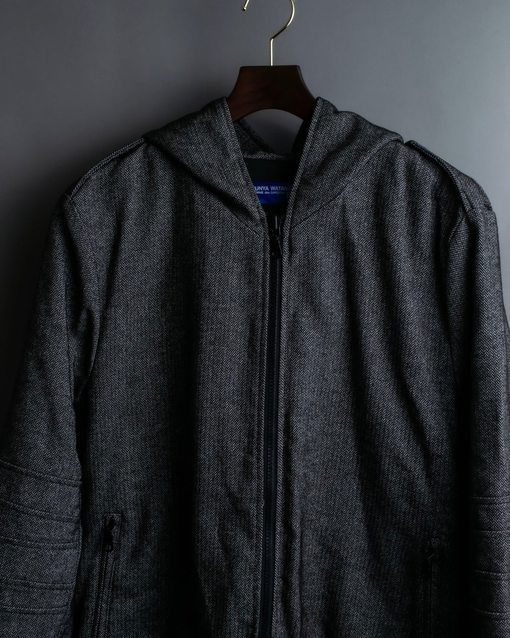 "JUNYA WATANABE" Cotton Herringbone Hoodie Jacket