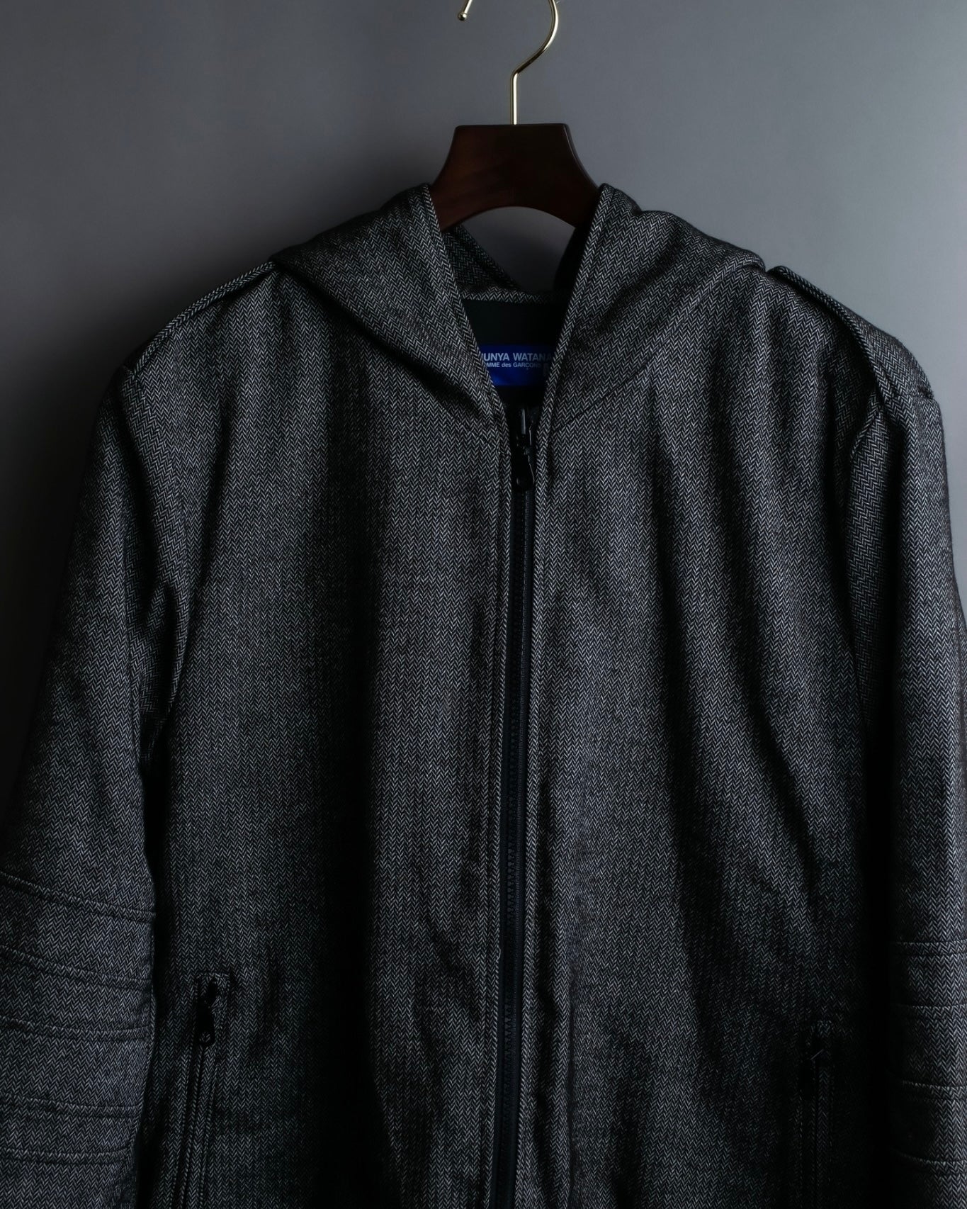 "JUNYA WATANABE" Cotton Herringbone Hoodie Jacket