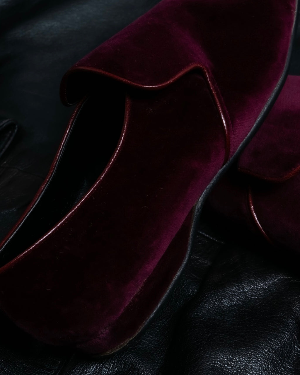 "HERMES" Velvet dress indoor shoes