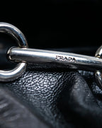 PRADA silver hoop leather bracelet