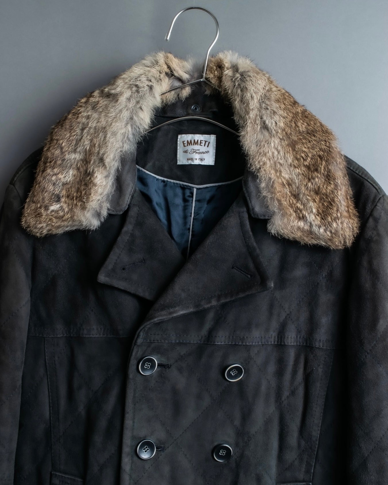 "EMMETI" goatskin quilted P coat