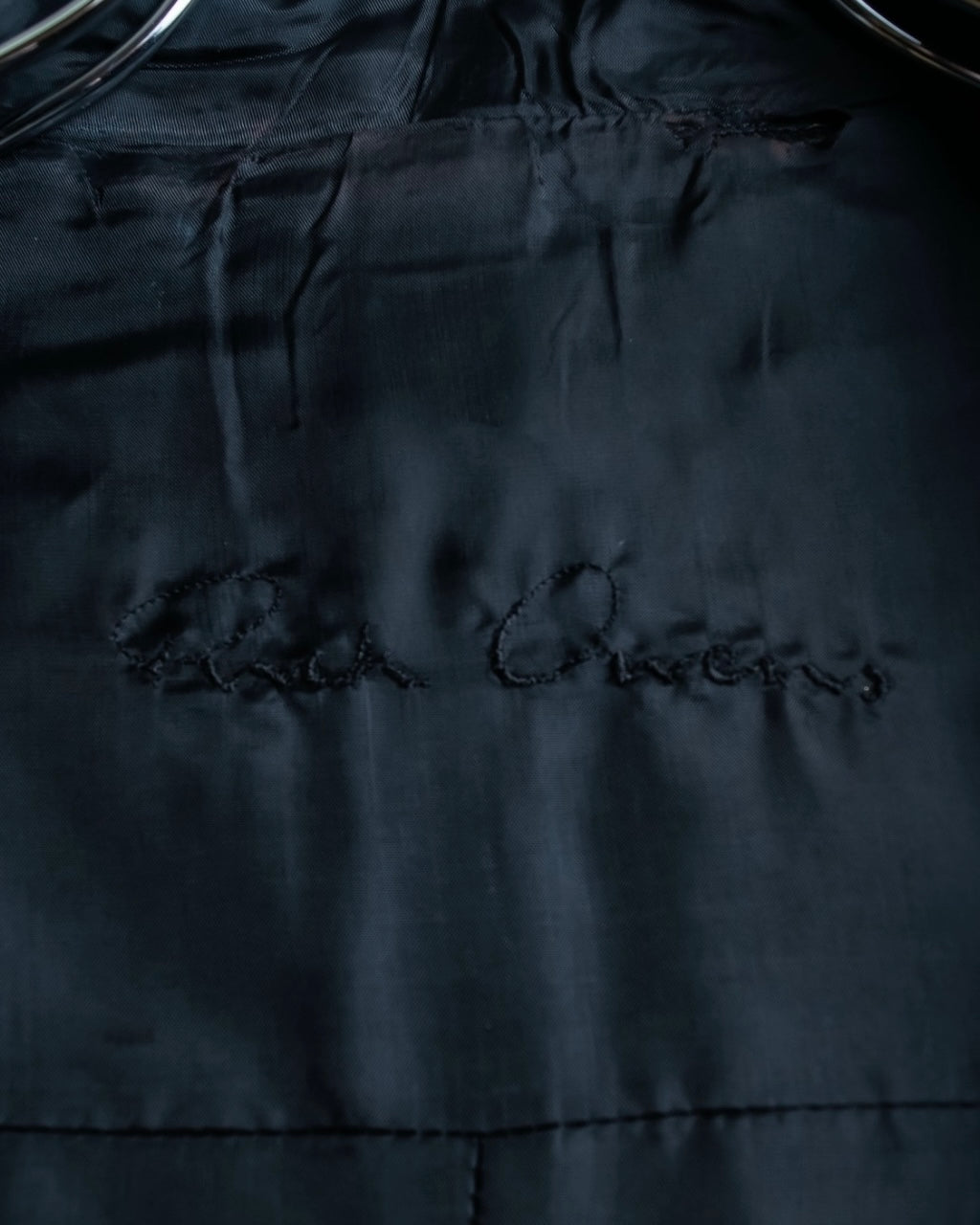 “Rick Owens” lamb leather classic biker jacket with high funnel