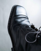 "Louis Vuitton" square toe leather lace-up boots