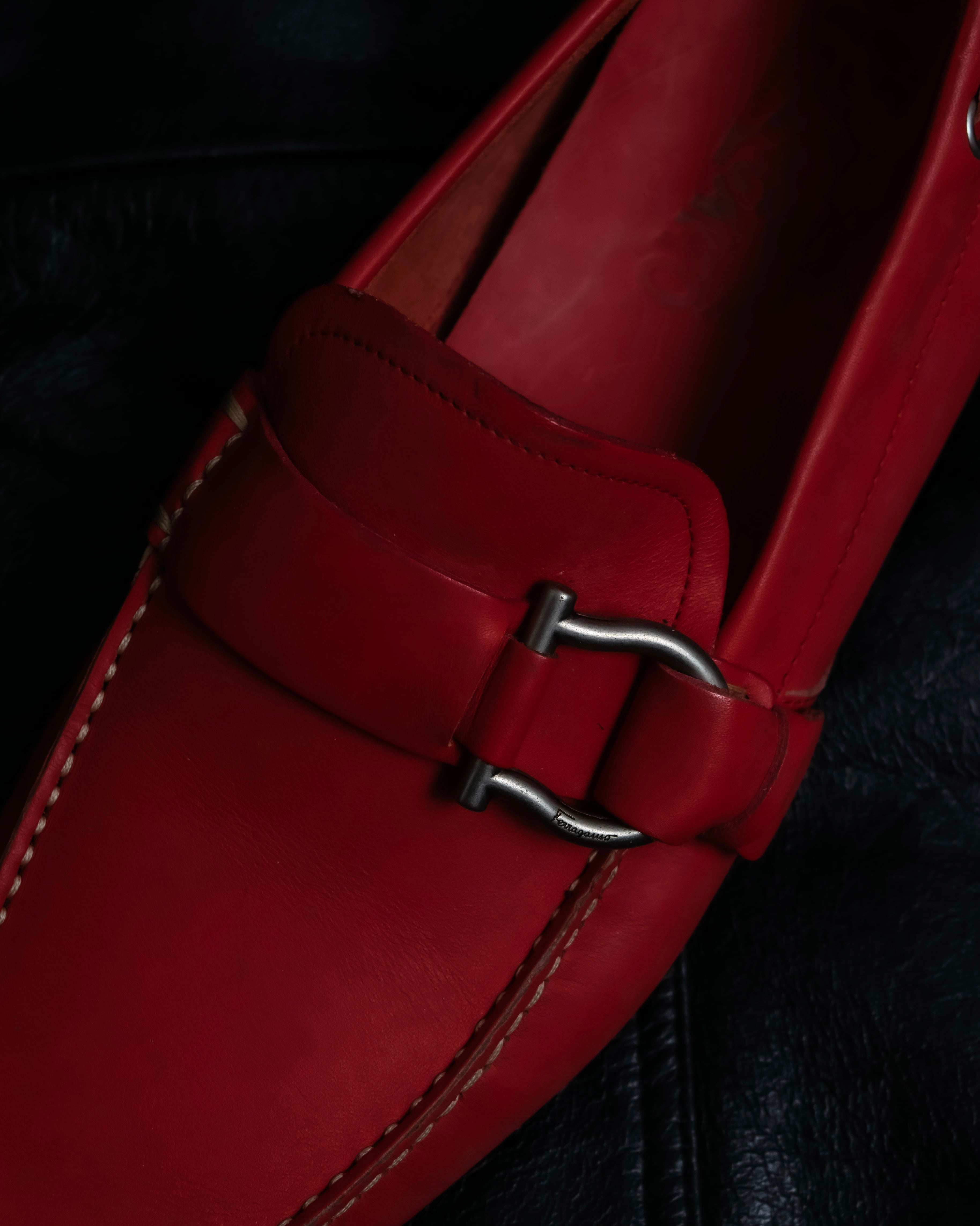 "Salvatore Ferragamo" gancino designed rubber sole loafer