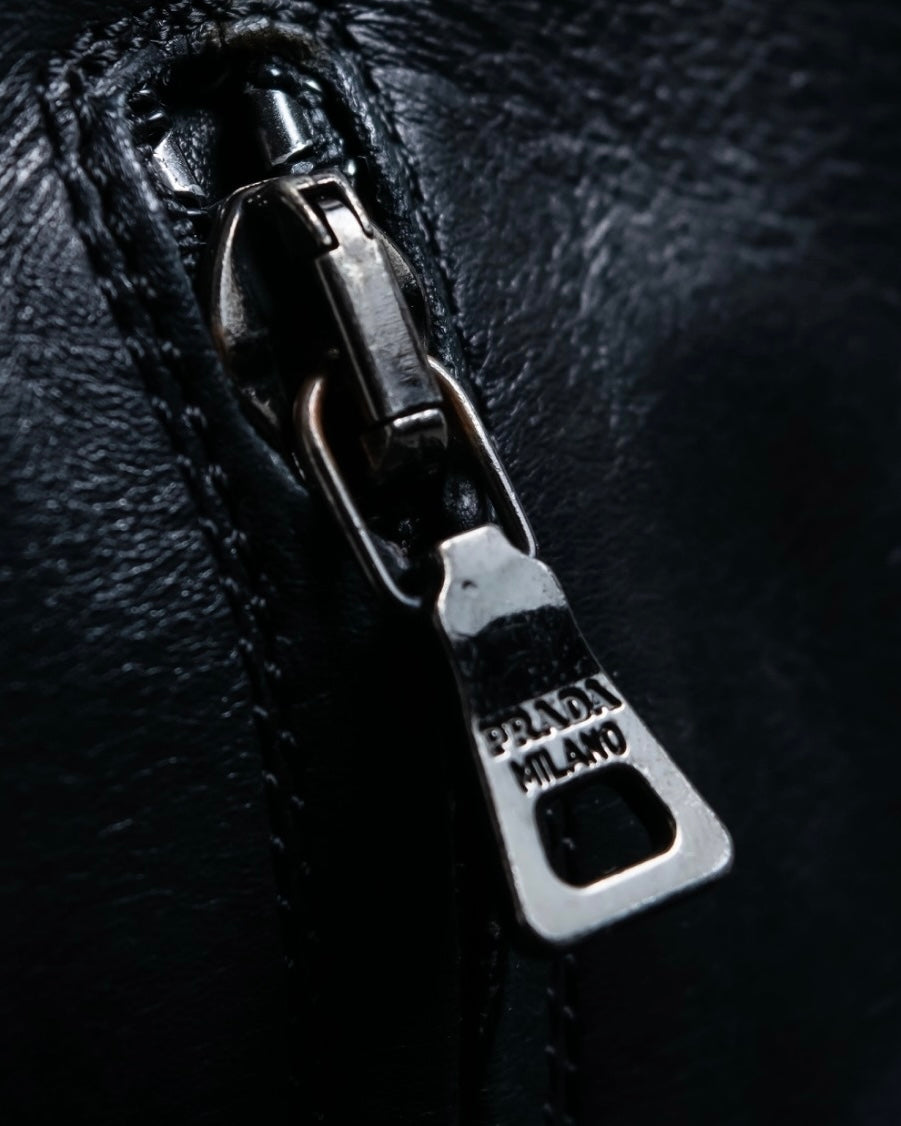 "PRADA" engineered leather boots