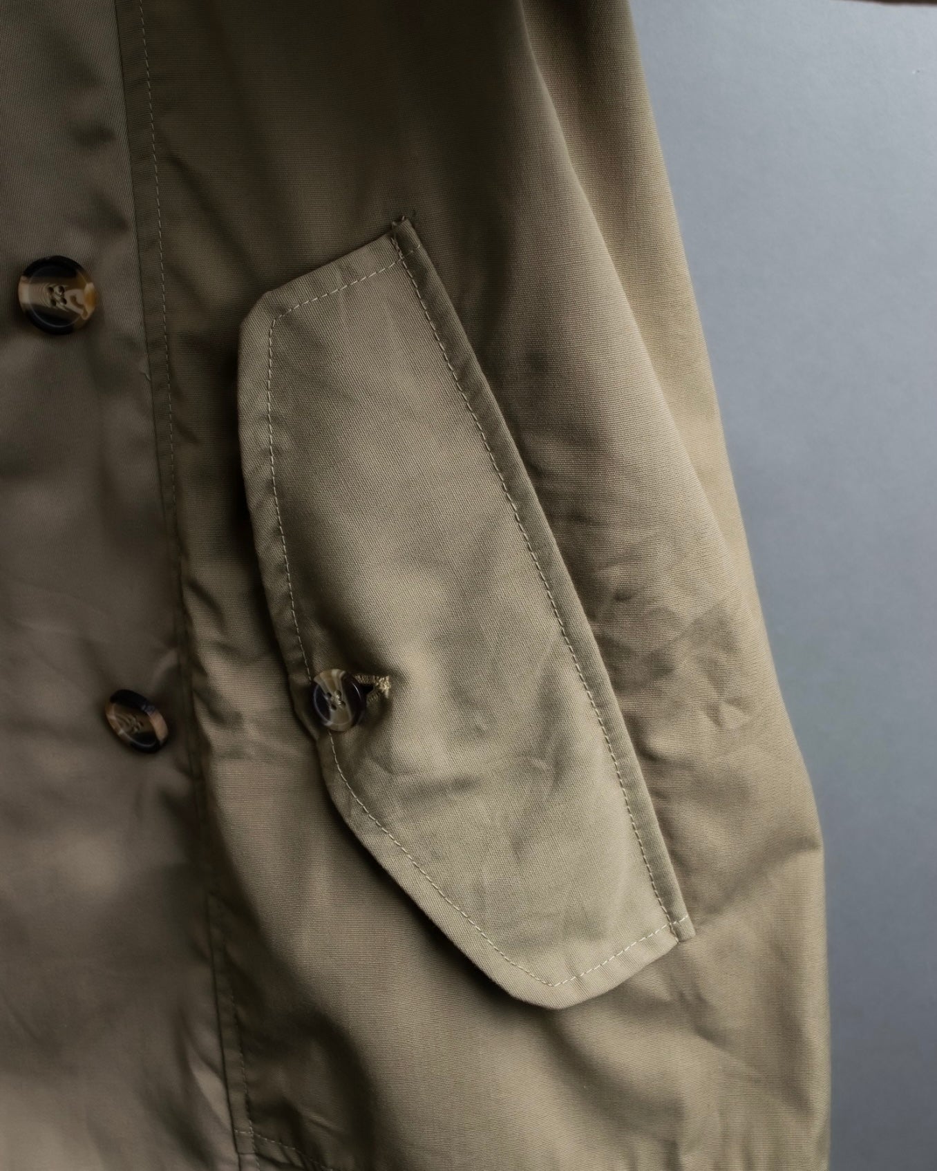 "SEEALL" patchwork designed maxi trench coat