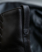 “BOTTEGA VENETA” round toe intrecciato leather boots