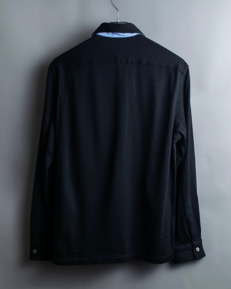 "COMME des GARCONS HOMME"Summer wool zip-up box silhouette jacket
