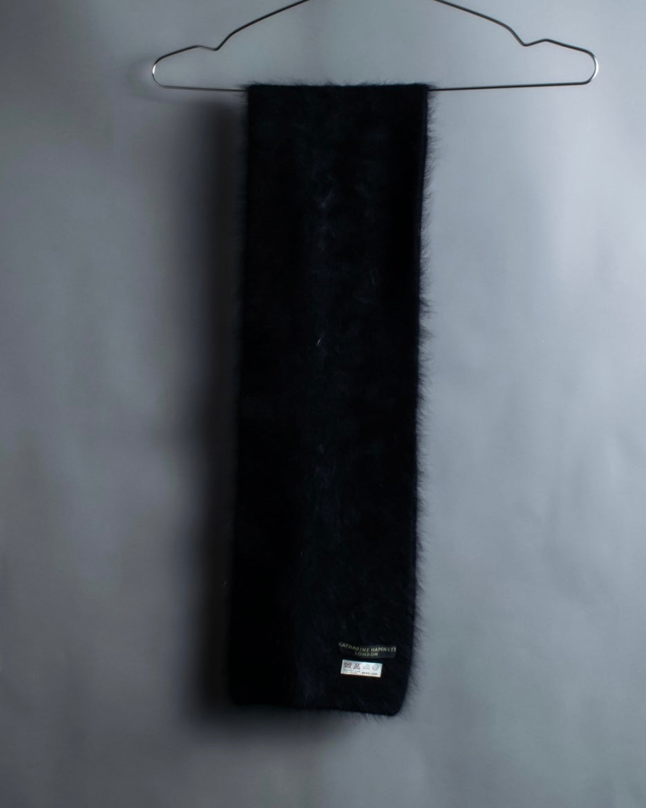 "KATHARINE HAMNETT LONDON" Angora wool shaggy scarf
