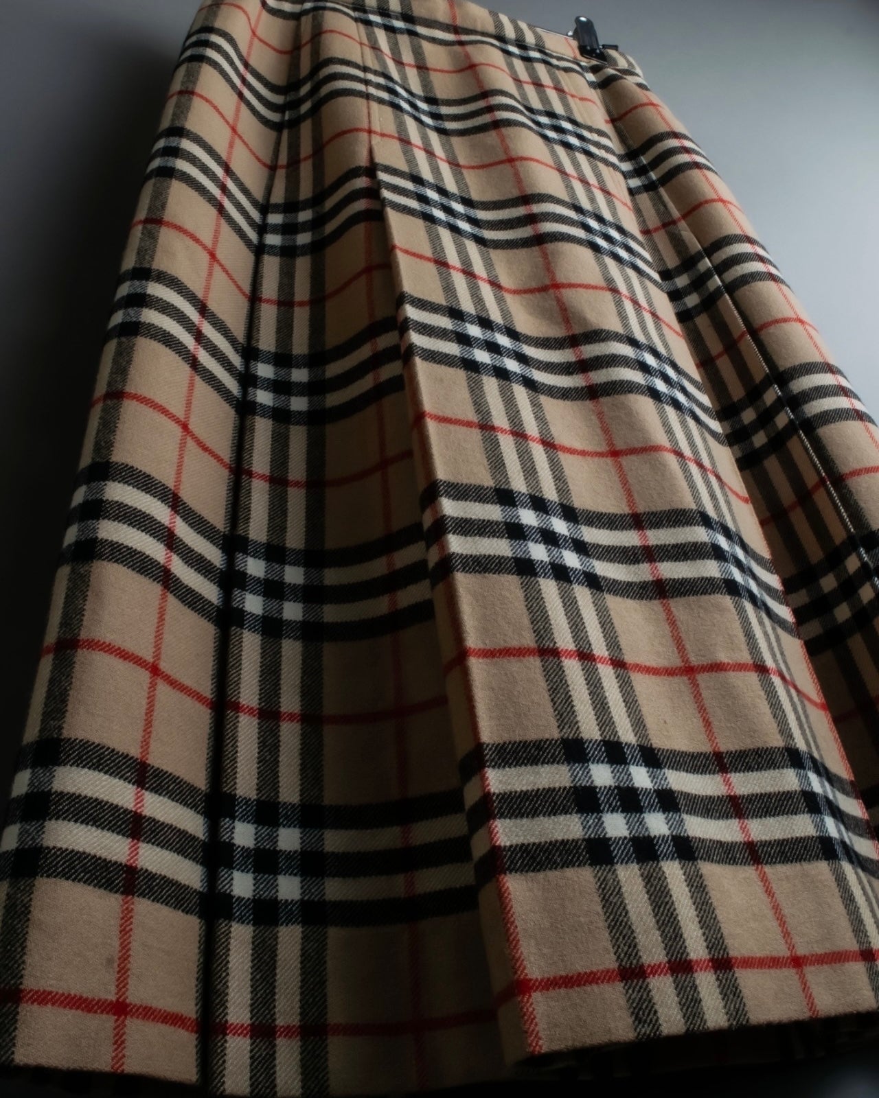 "Burberry's (70-80's)" Nova check side zip pleated skirt