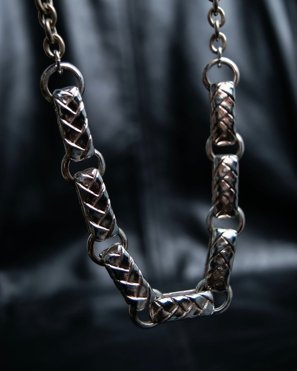 "Yves Saint Laurent" Overlapping fabric motif necklace