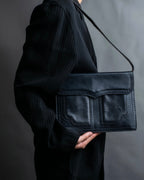 ”Yves Saint Laurent”  python leather attached square shoulder bag