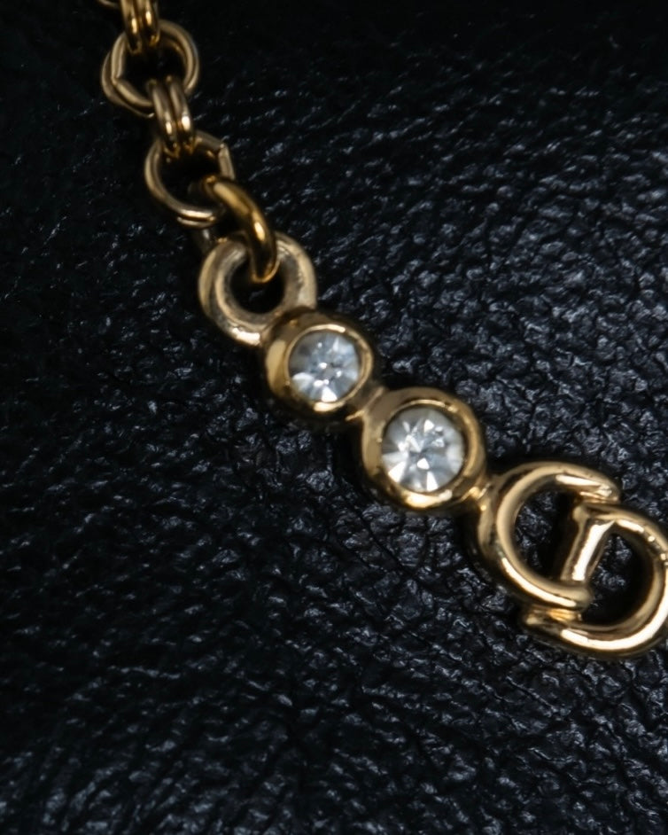 "Christian Dior" logo chain necklace