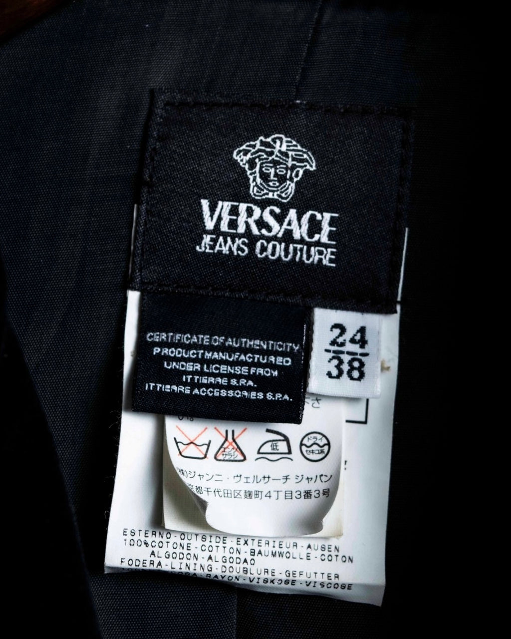 "VERSACE JEANS COUTURE" Velour peak lapel tailored jacket