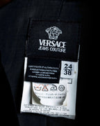 "VERSACE JEANS COUTURE" Velour peak lapel tailored jacket
