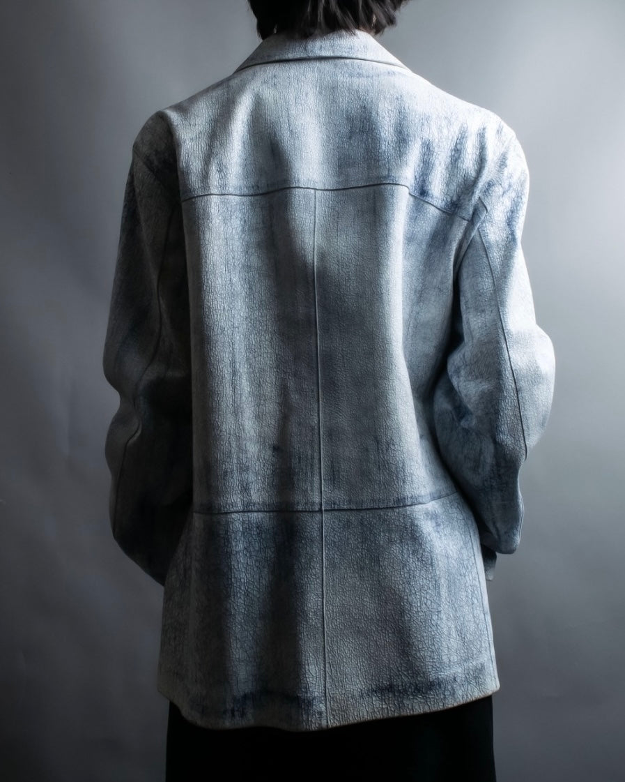 "CRISTIANO di THIENE"Crack design white leather jacket