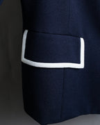“Burberrys” open collar piping designed jacket