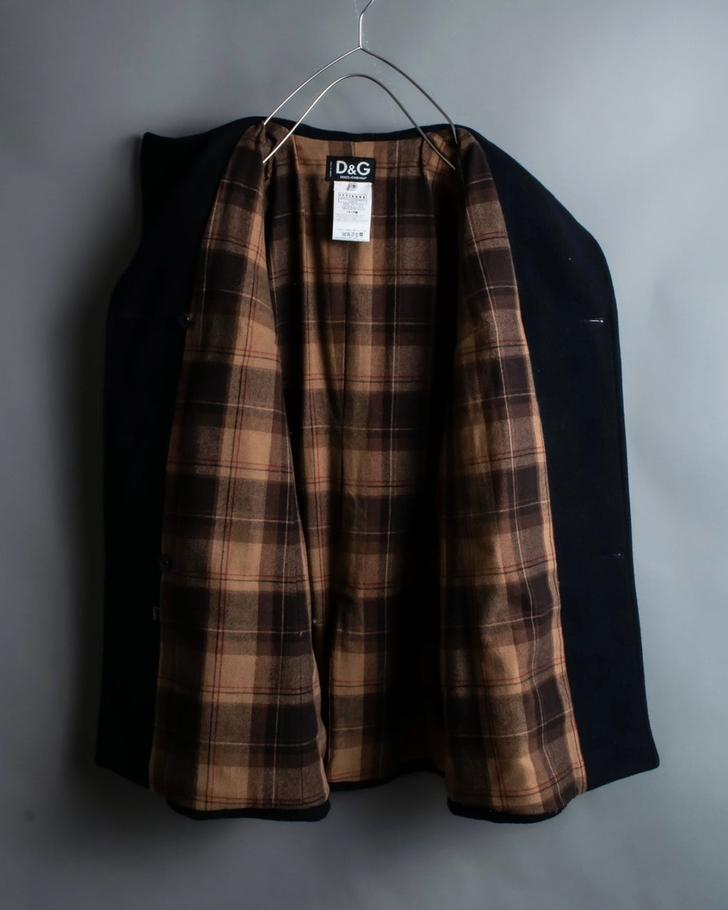 "DOLCE &amp; GABBANA" Slim silhouette leather patch P coat