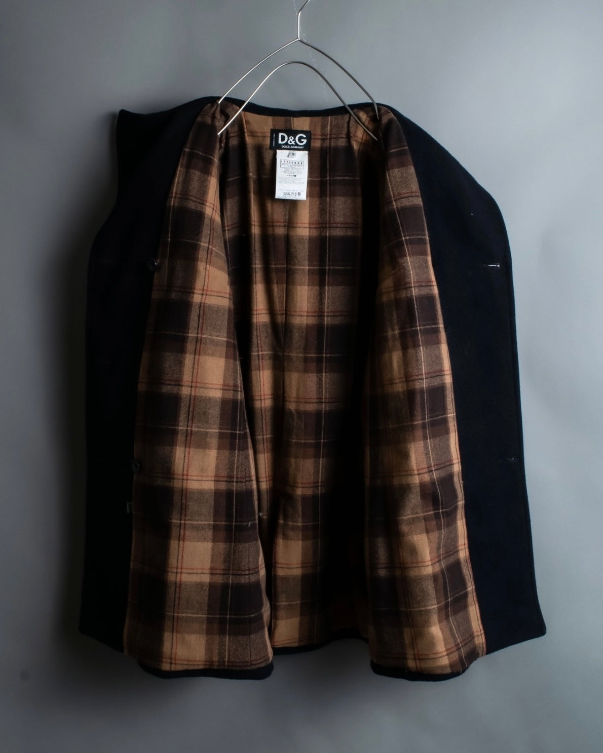 "DOLCE &amp; GABBANA" Slim silhouette leather patch P coat