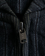 "Comme des Garcons Homme" distressed zip-up striped blouson