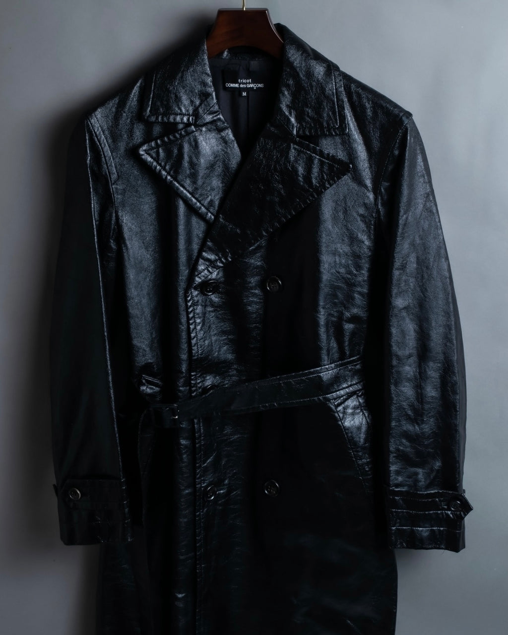 "tricot Comme des Garçons" Archive leather trench coat