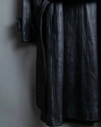 "PEAU D' ANÉ" wide lapel leather coat