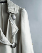 "Maurizio Pecoraro" gather sleeves glossy silver spring coat