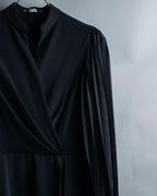 “Karl Lagerfeld” pleats designed stand collar summer dress