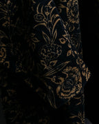 Vintage botanical pattern velor knit