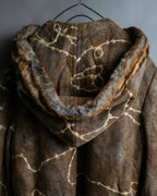 "NIEDIECK" Yarn sewn fur special hoodie jacket