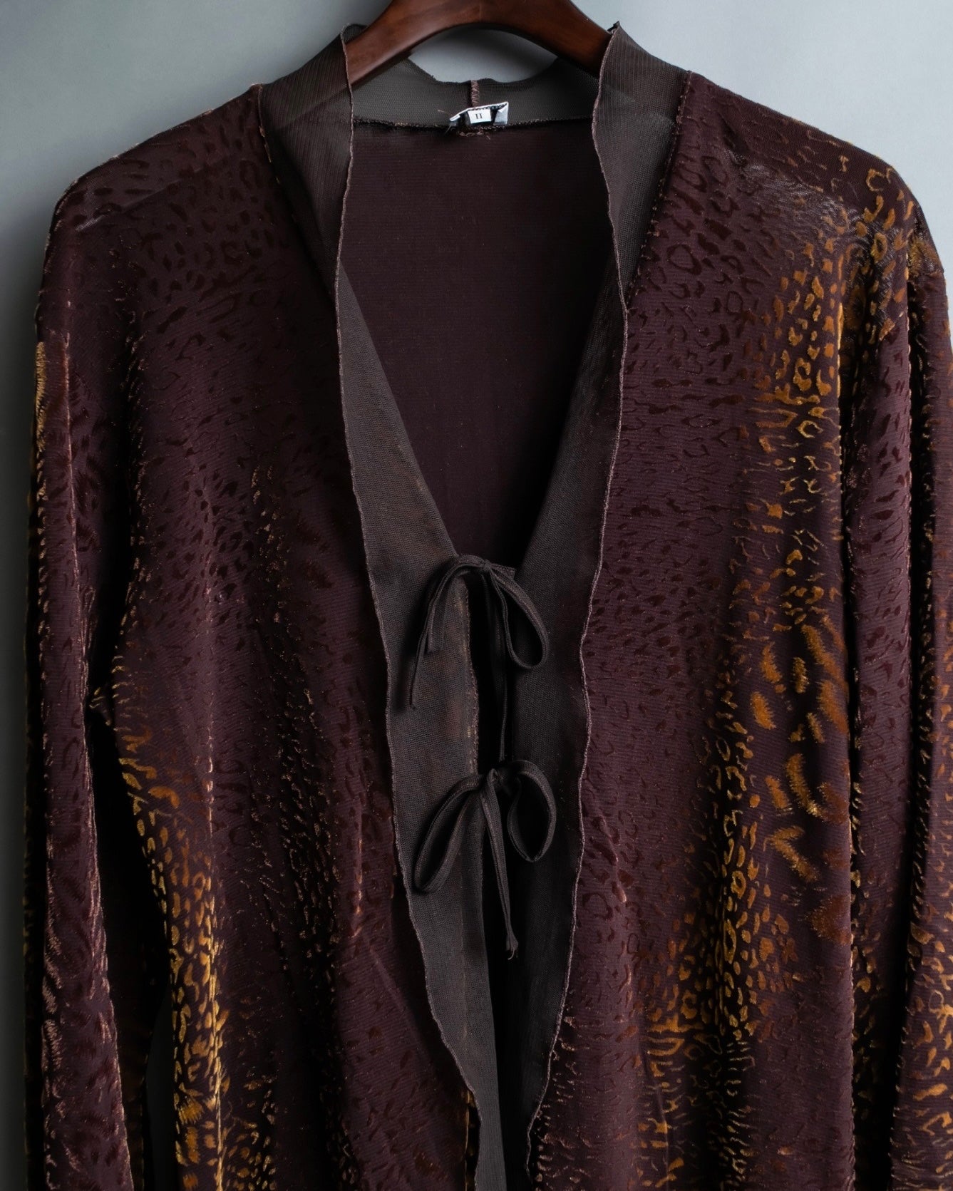 Vintage Leopard Print Sheer Dress Shirt