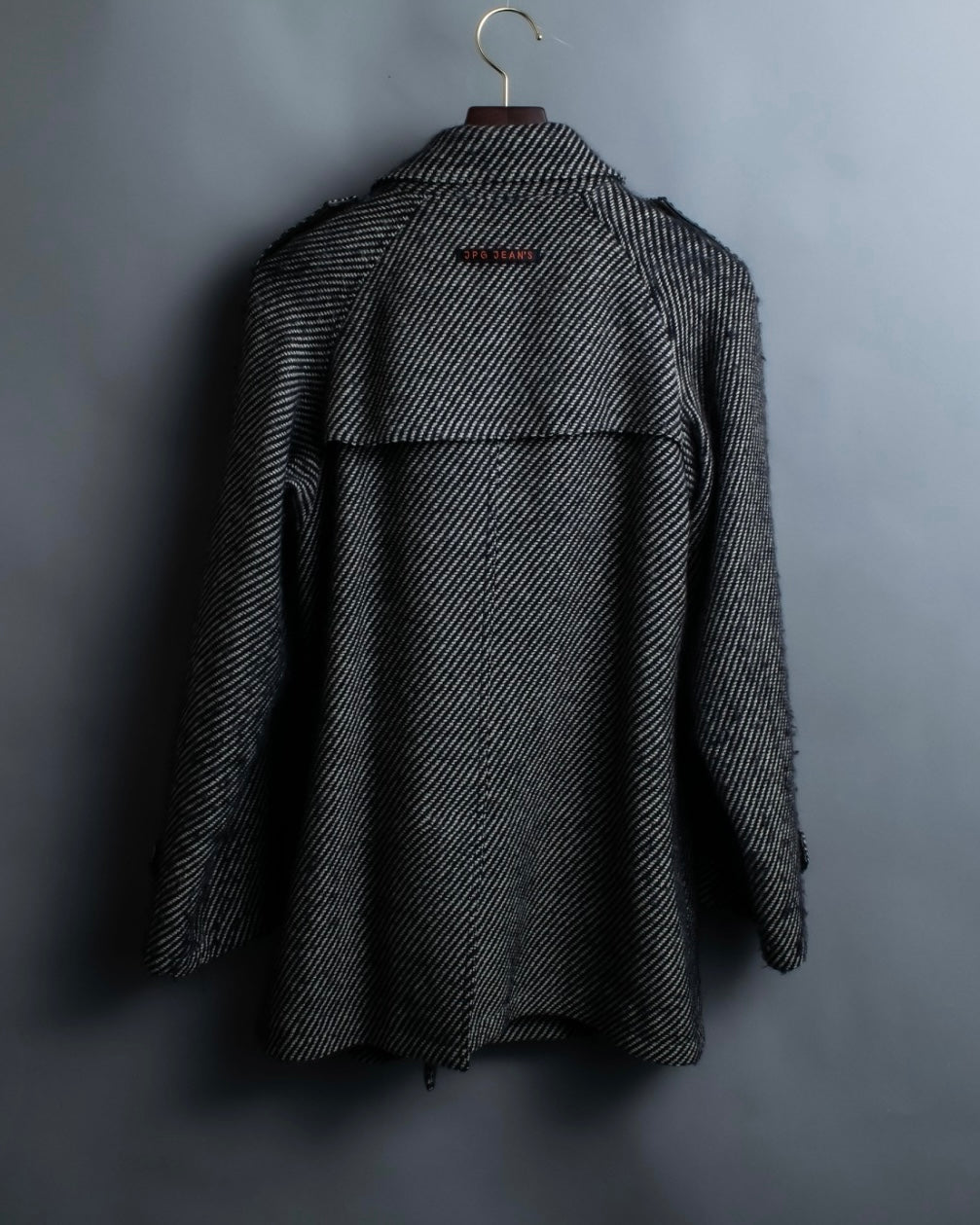 "Jean-Paul GAULTIER" bias striped wool napoleon coat