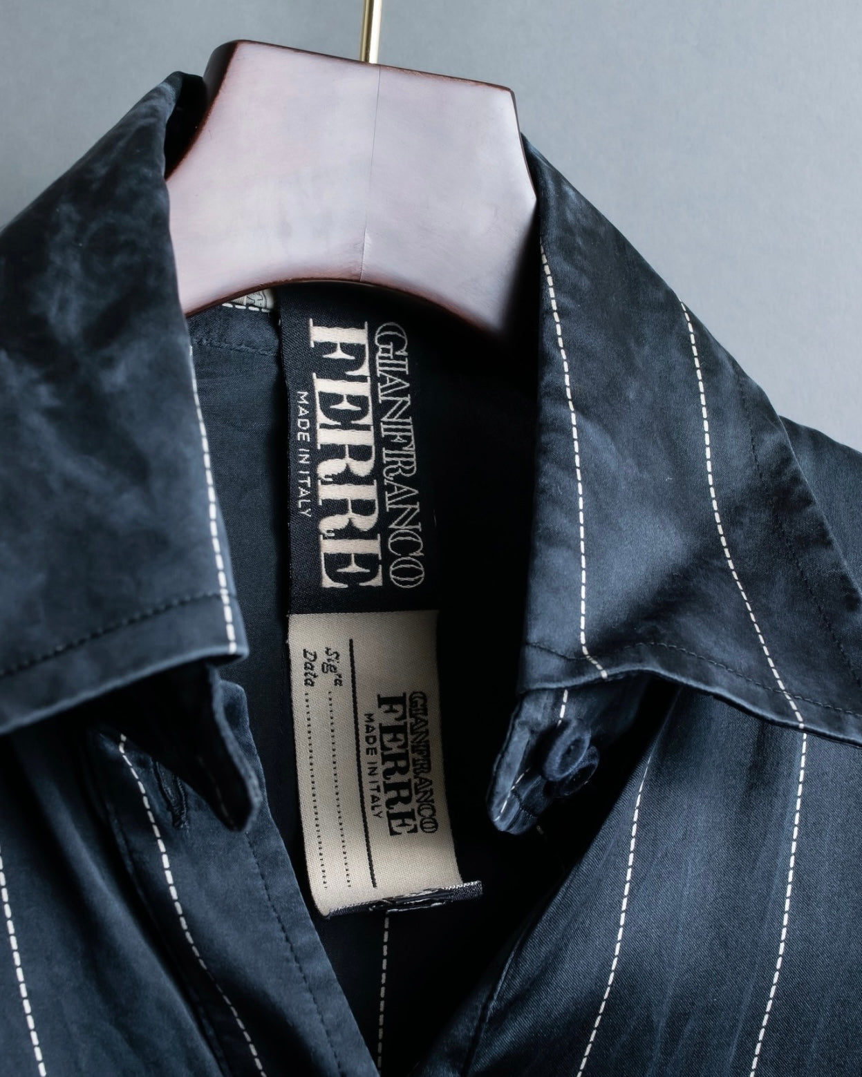 "GIANFRANCO FERRE" 100% silk striped dress shirt