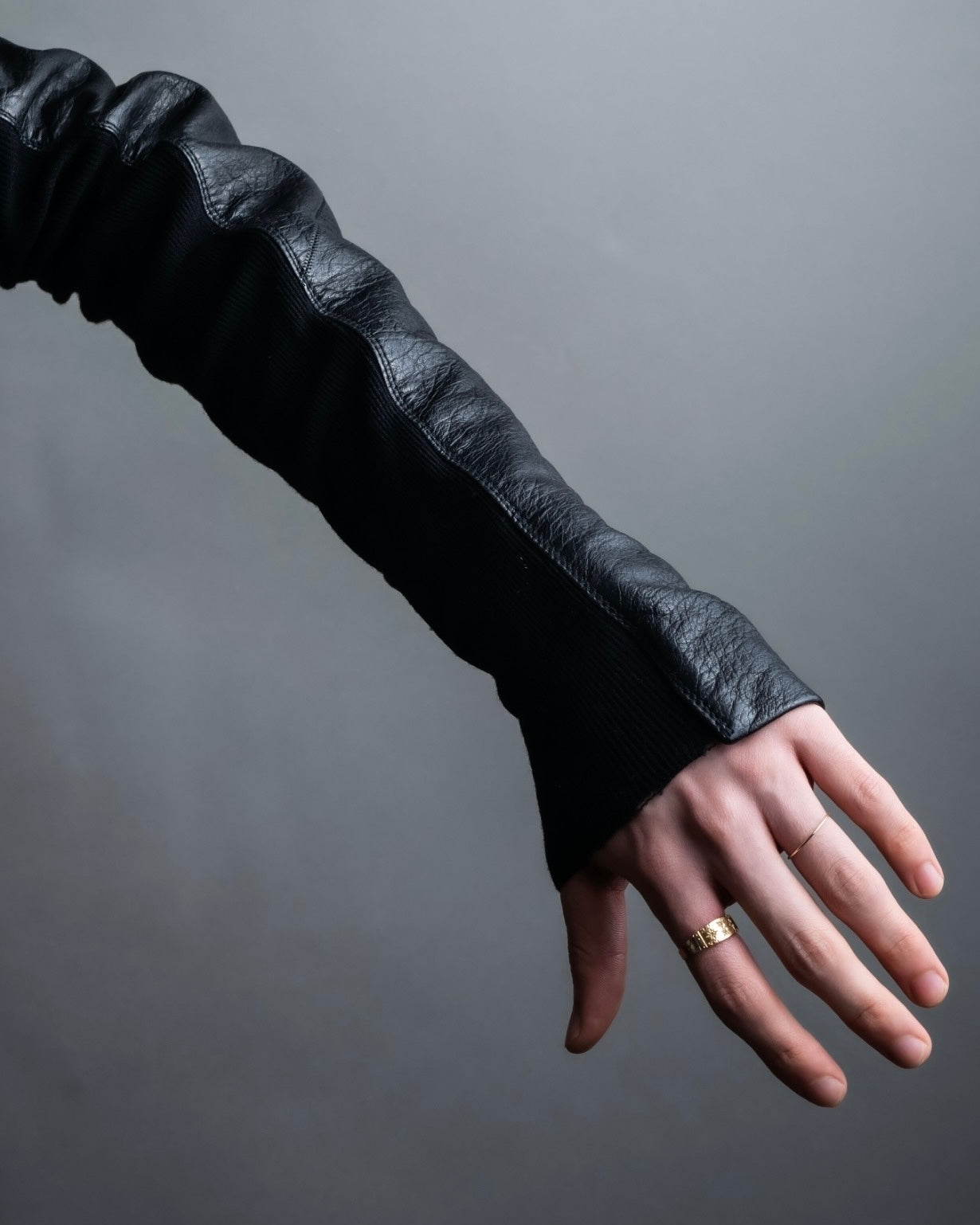 “Rick Owens” lamb leather classic biker jacket with high funnel