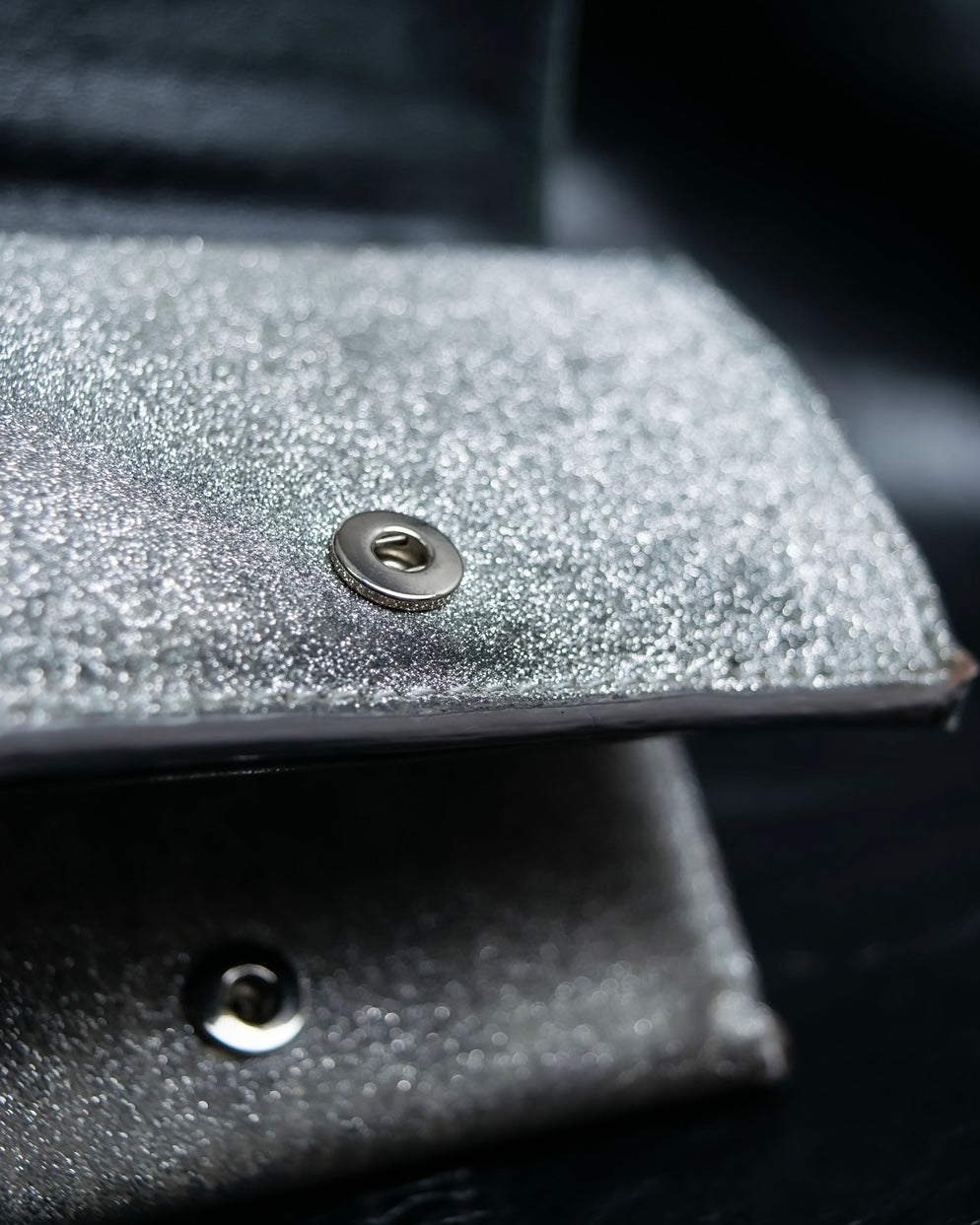 "BALENCIAGA" Glittery grunge style compact wallet