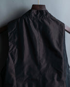 "Hiroko Koshino" fur x leather combination vest