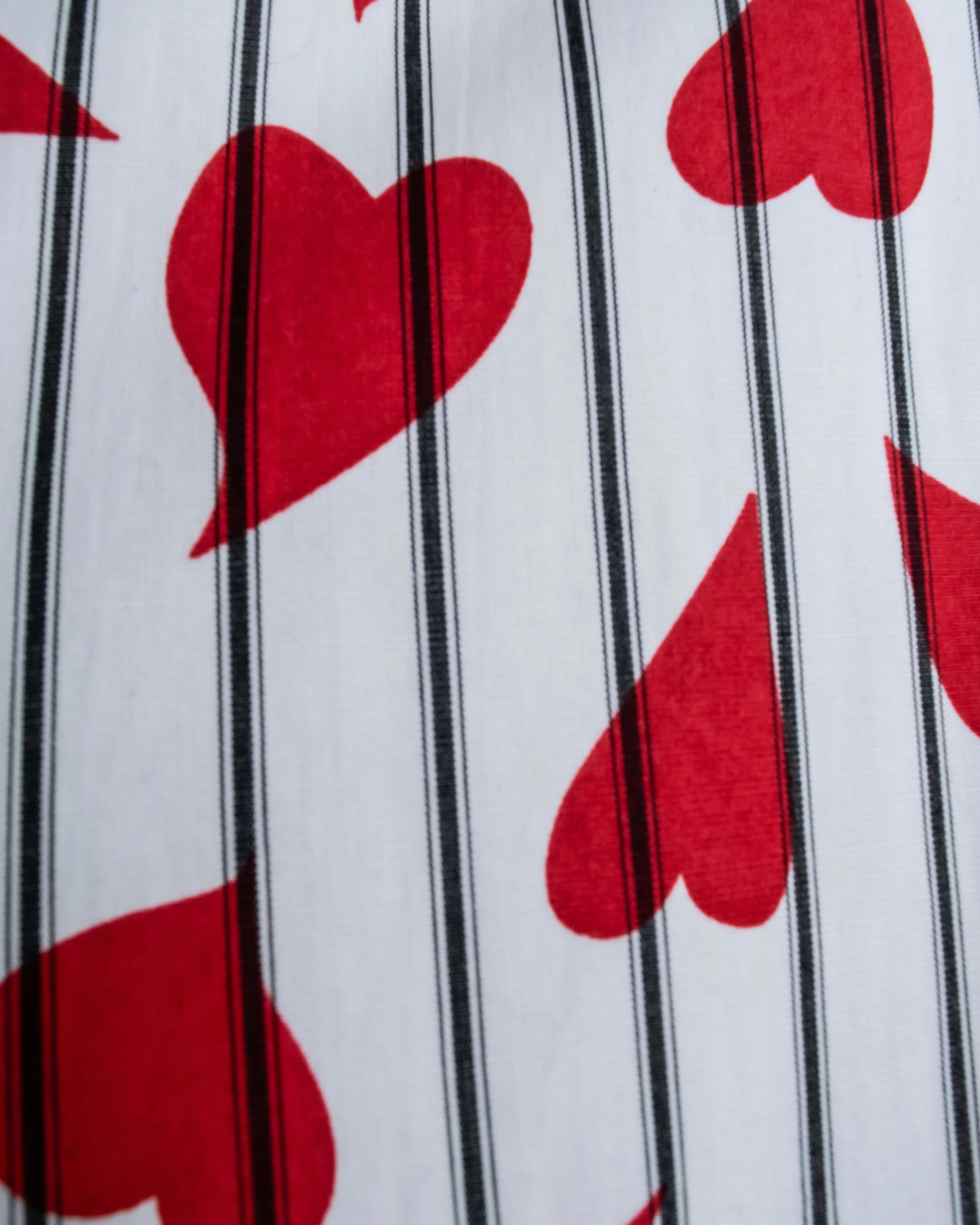 “JW Anderson” heart pattern designed striped shirt