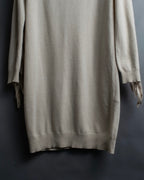 "MM6" Arm fringe design knit dress