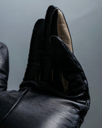 "Calvin Klein" Dead stock black &amp; off-white leather gloves