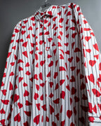 “JW Anderson” heart pattern designed striped shirt