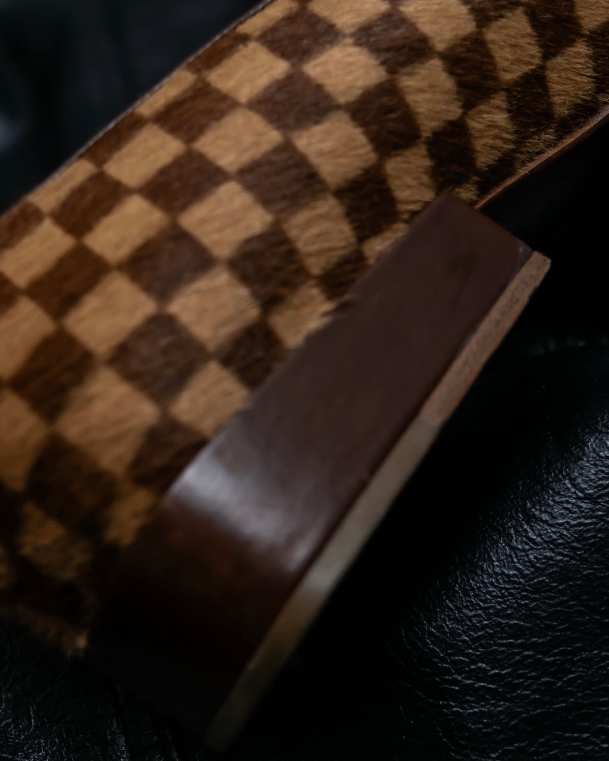 "Louis Vuitton" Damier designed unborn calf loafer