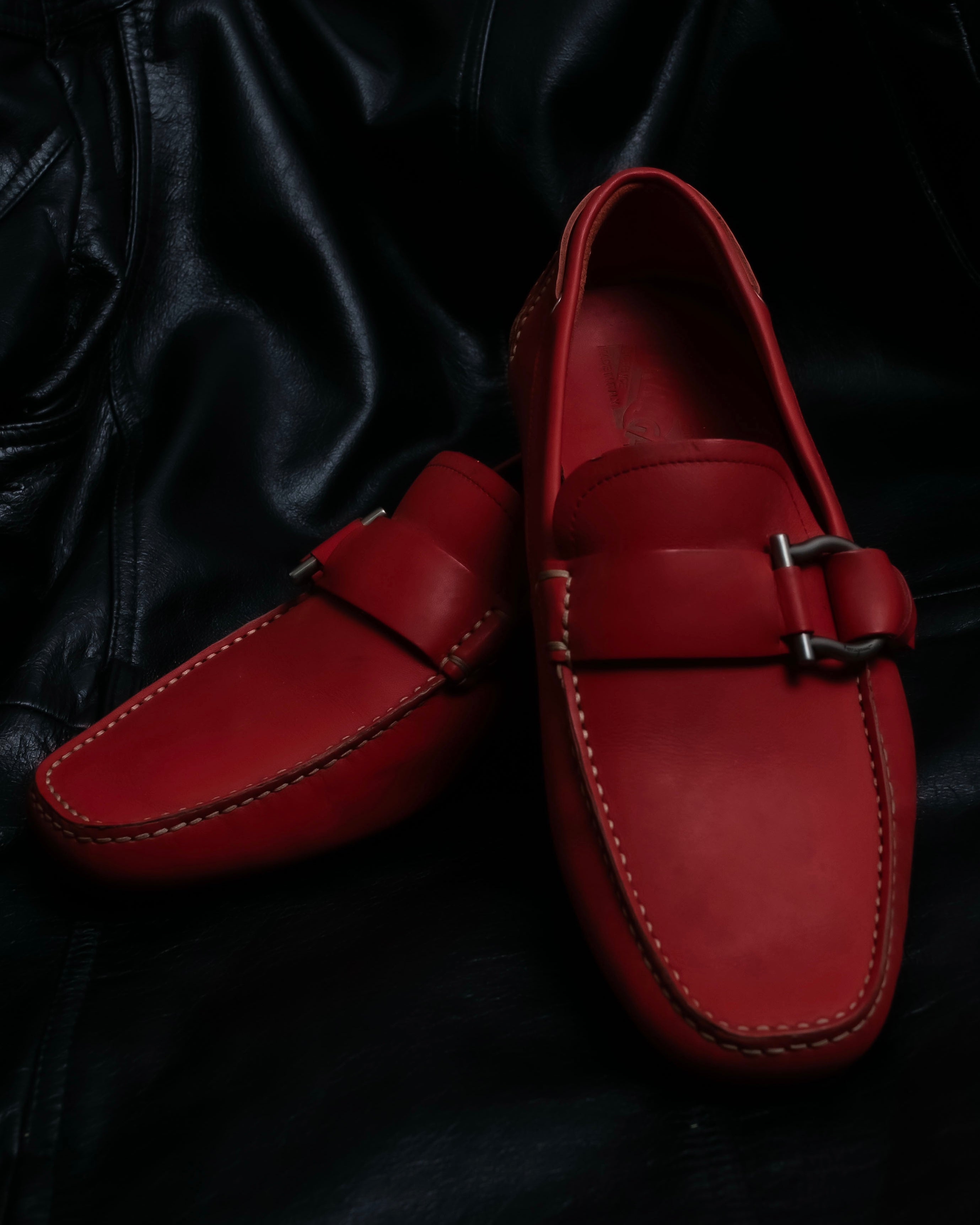 “Salvatore Ferragamo” gancino designed rubber sole loafer