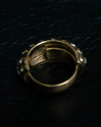 “Dior” mesh designed gold ring with crystal