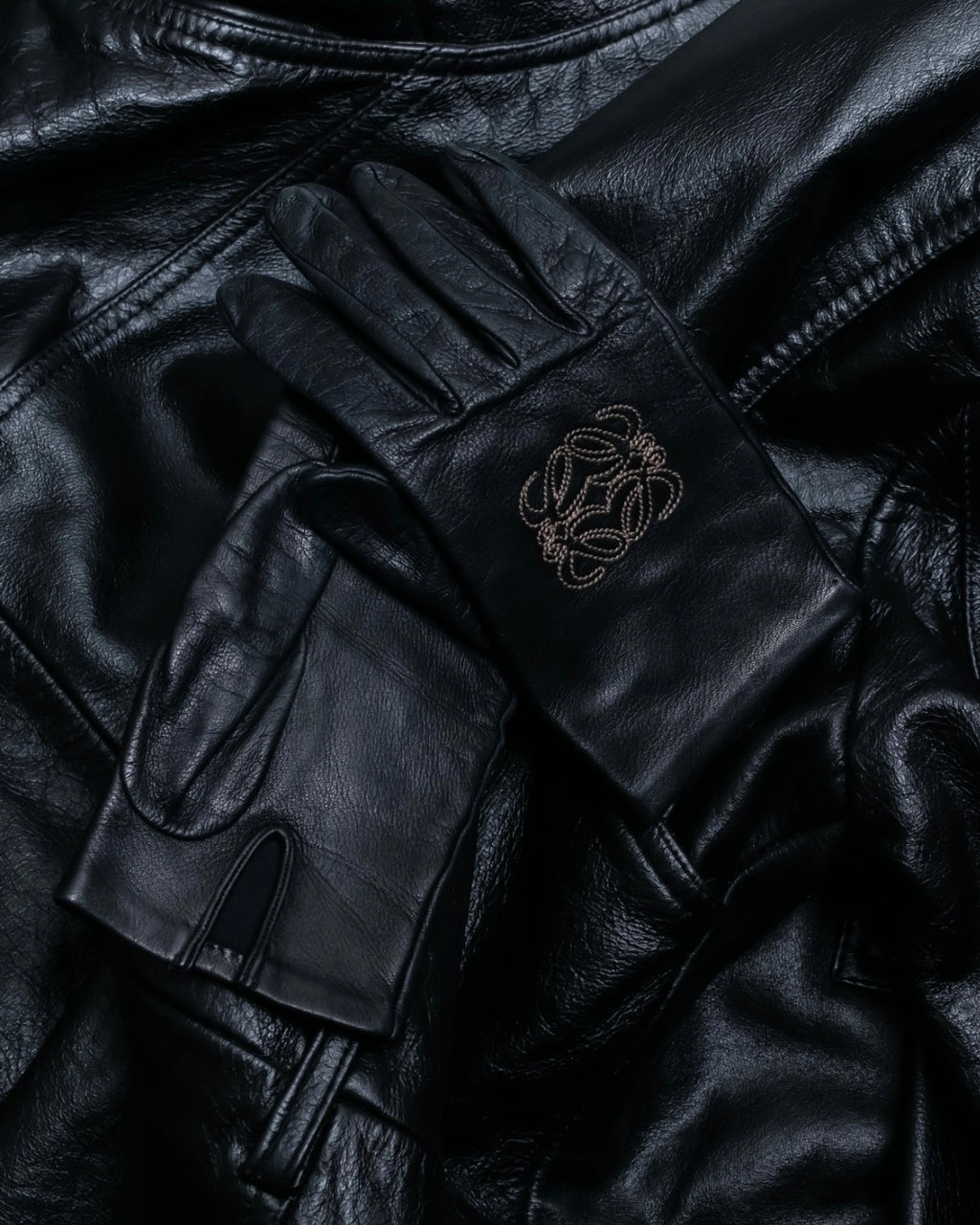 "LOEWE" embroidered leather gloves