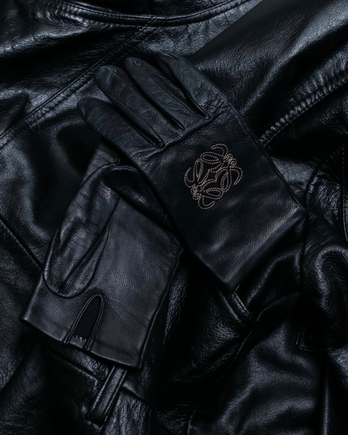 "LOEWE" embroidered leather gloves